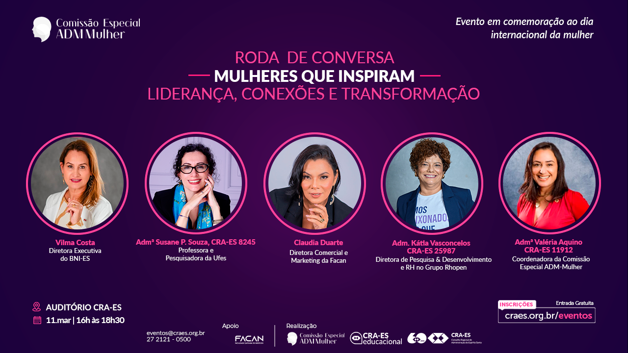 Leia mais sobre o artigo CRA-ES promove roda de conversa para celebrar o Dia Internacional da Mulher